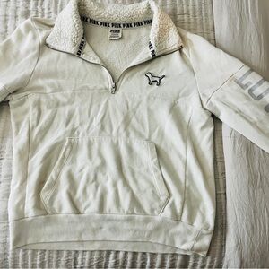 PINK Victoria's Secret White Zip Up Sweater